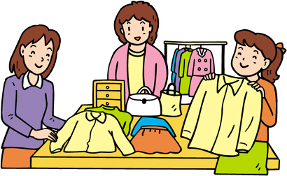 古着をリサイクルする女性たち